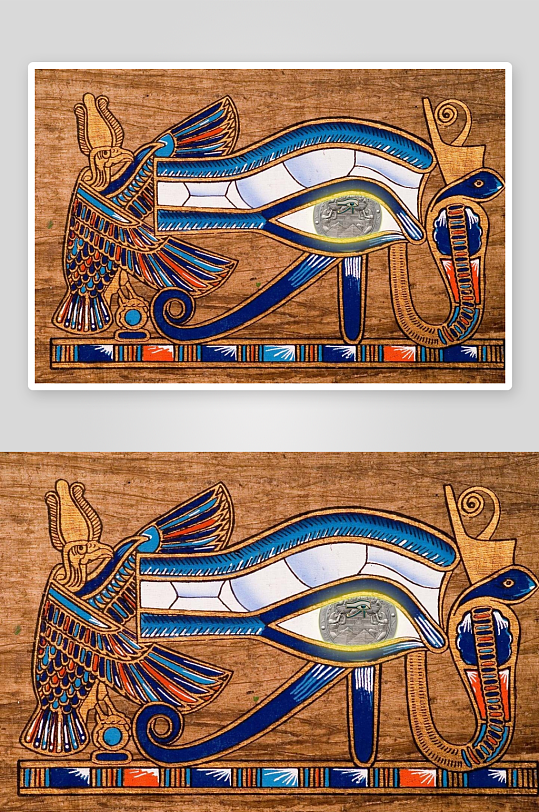 古埃及风格眼形图案木板画-众图网