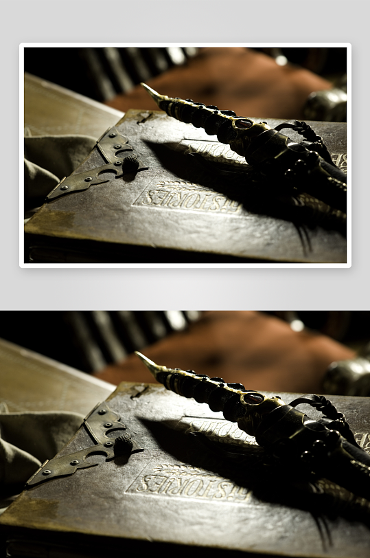 古旧书籍上的神秘金属饰品-众图网