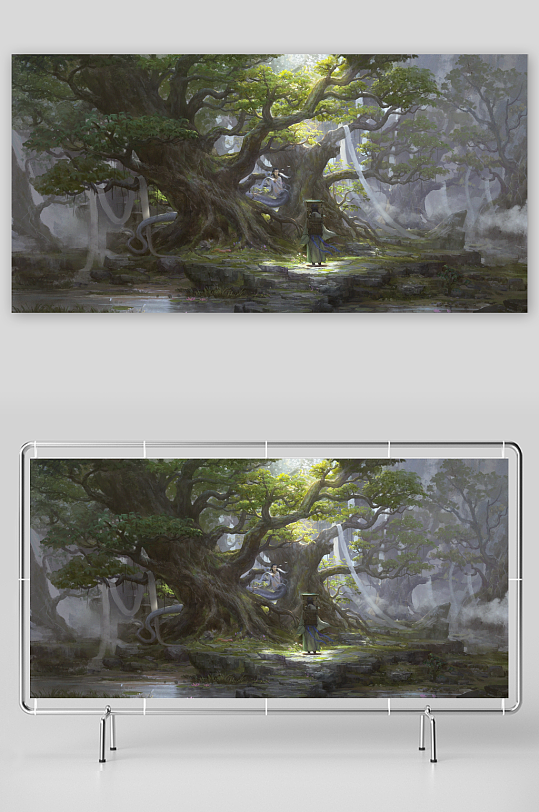 古树幽林仙人隐照片摄影-众图网