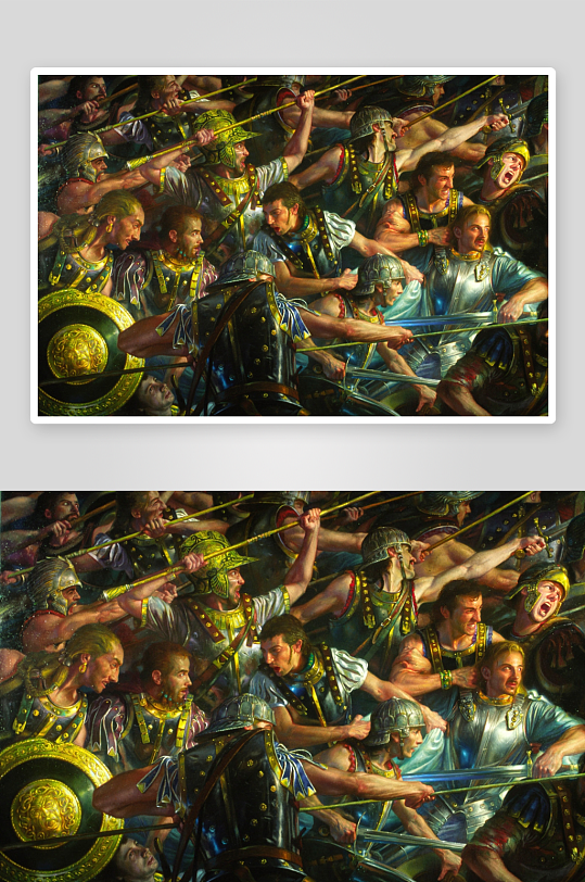 古罗马士兵战场冲锋激烈战斗-众图网