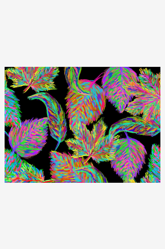 多彩抽象叶子图案背景-众图网