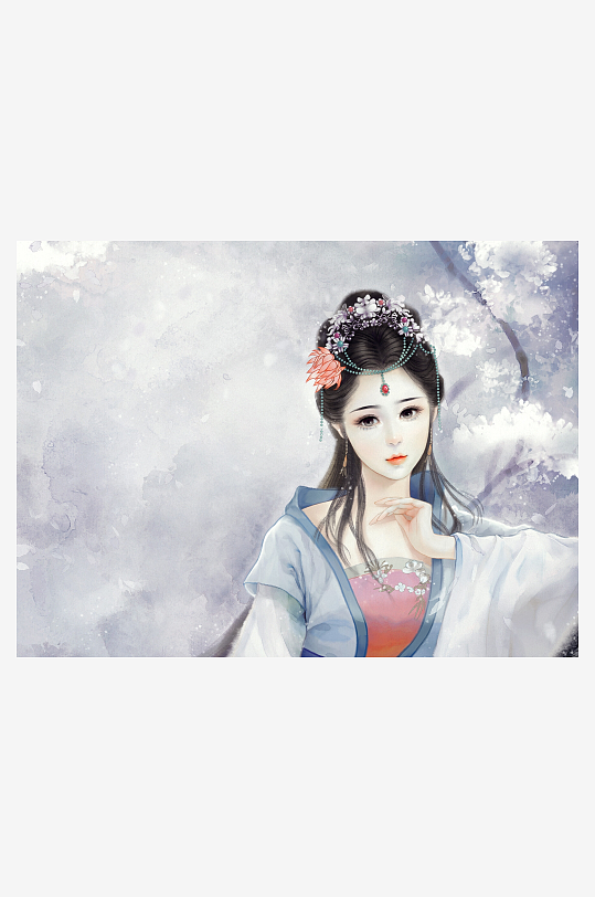 古风仕女图优雅端庄-众图网