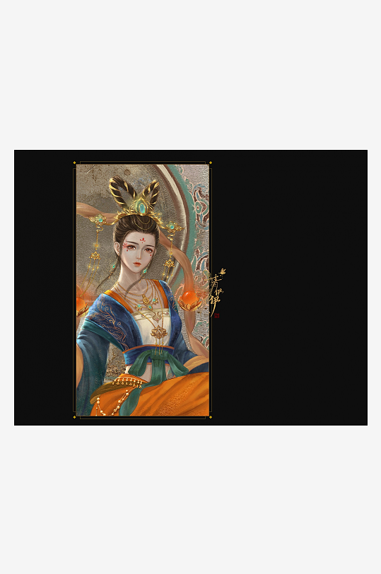 古风仕女图华丽服饰精美-众图网