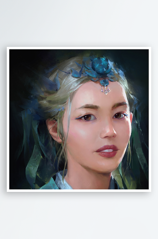 古风仕女头饰特写画像-众图网