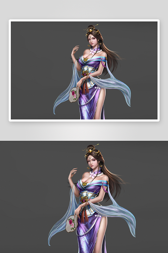 古风仕女手持团扇优雅伫立-众图网