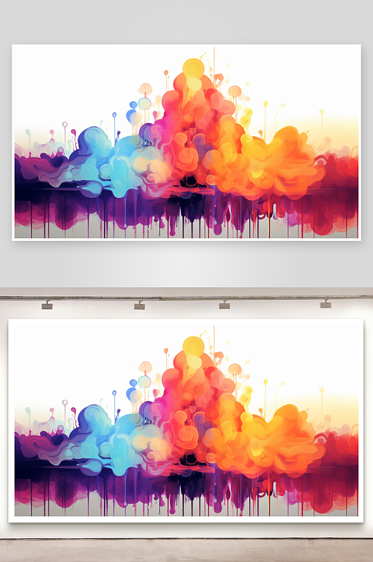 多彩抽象艺术液态流动图案-众图网