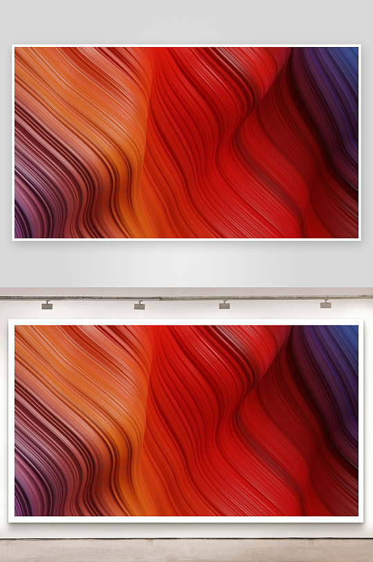 多彩波浪线条抽象艺术图案-众图网