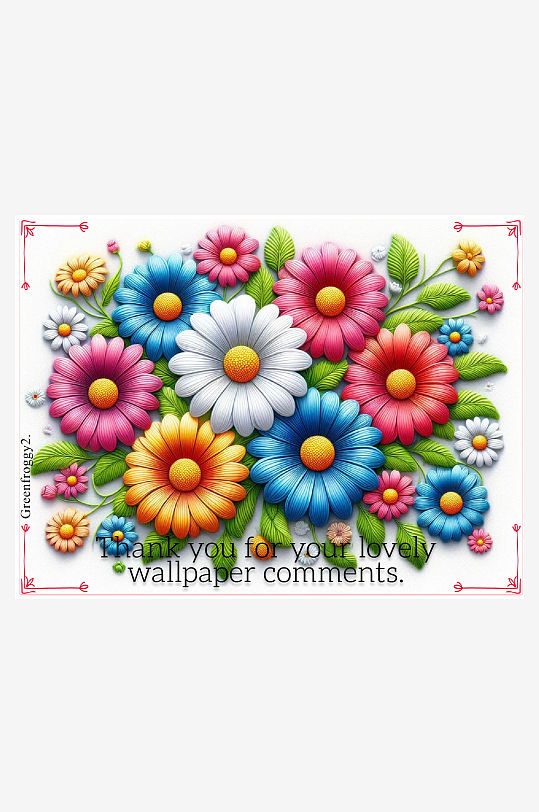 多彩花卉图案壁纸感谢留言-众图网
