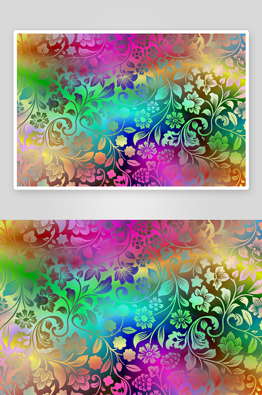 多彩花卉图案背景设计-众图网
