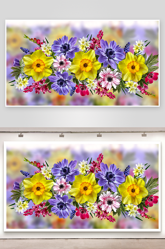多彩花卉艺术插画-众图网