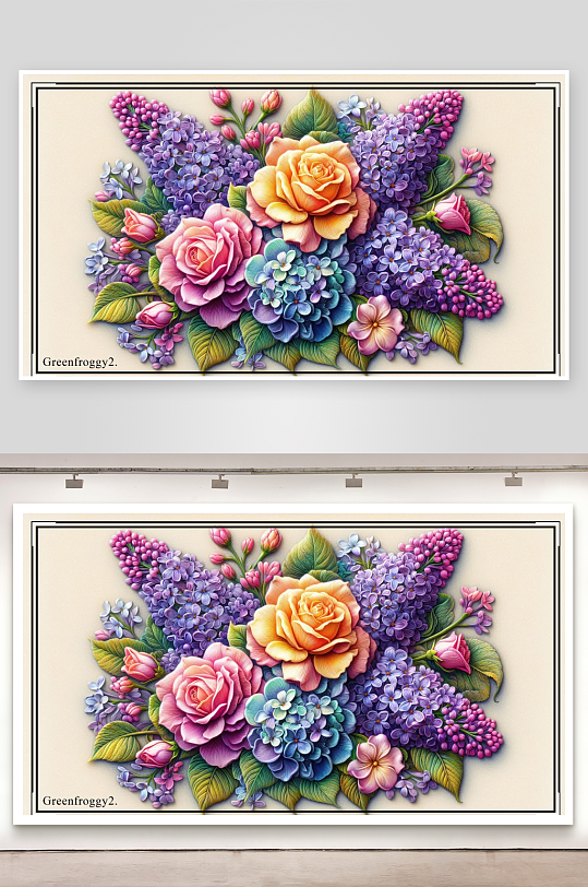 多彩花卉艺术画照片摄影-众图网