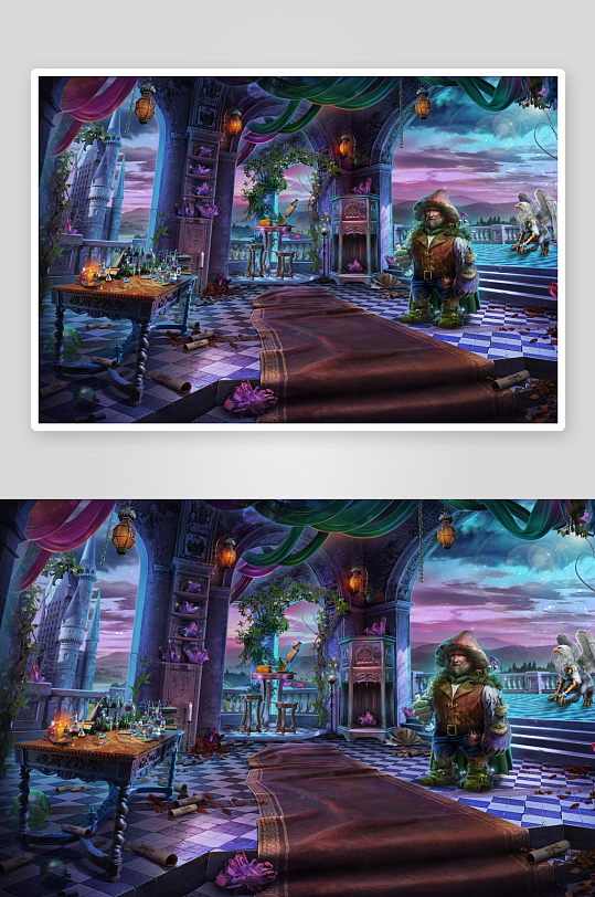 奇幻城堡内景神秘法师-众图网