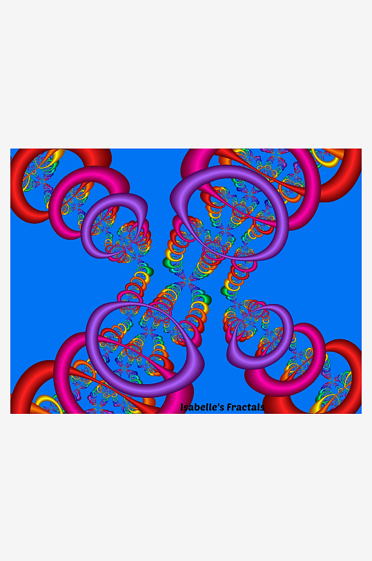 多彩螺旋环状分形图案-众图网