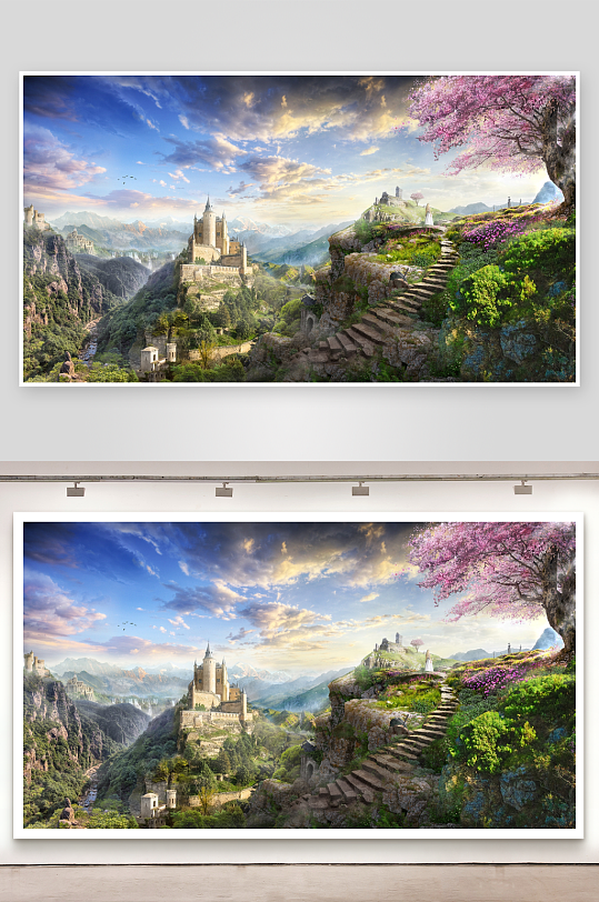 奇幻城堡山景图照片摄影-众图网