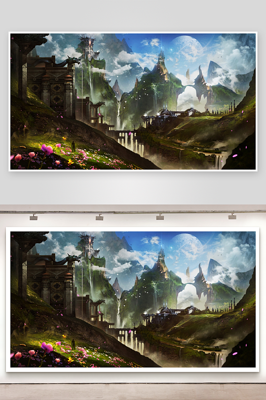 奇幻城堡山林景观-众图网