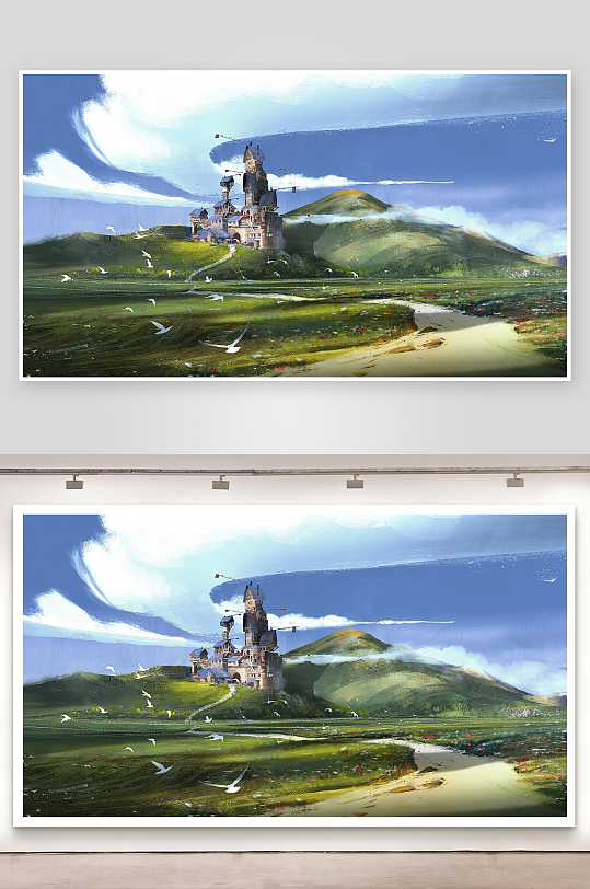 奇幻城堡山间风光-众图网