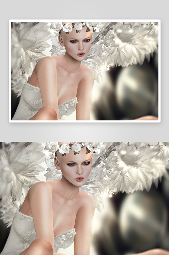 天使装扮女性艺术肖像-众图网