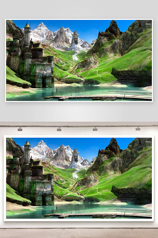 奇幻城堡山水风光-众图网