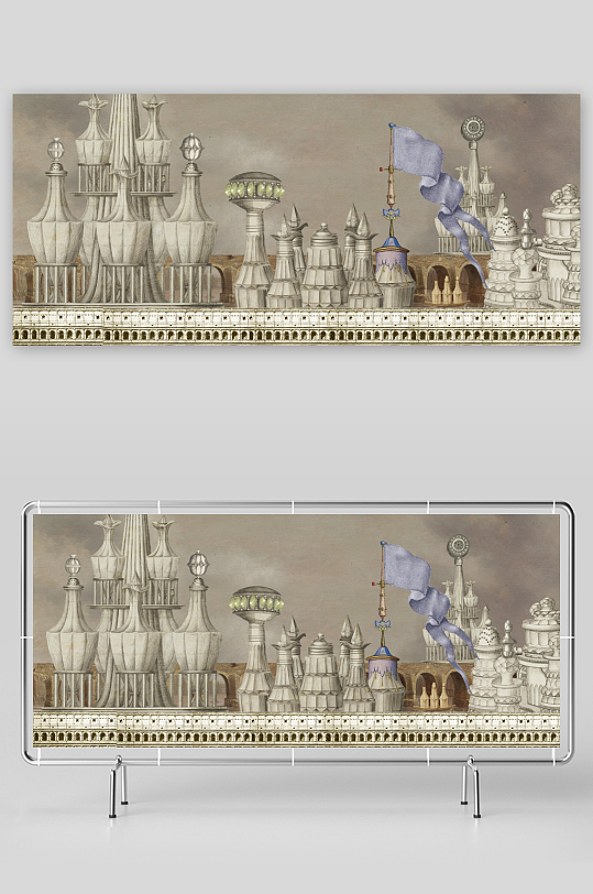 奇幻城堡建筑群景观图-众图网