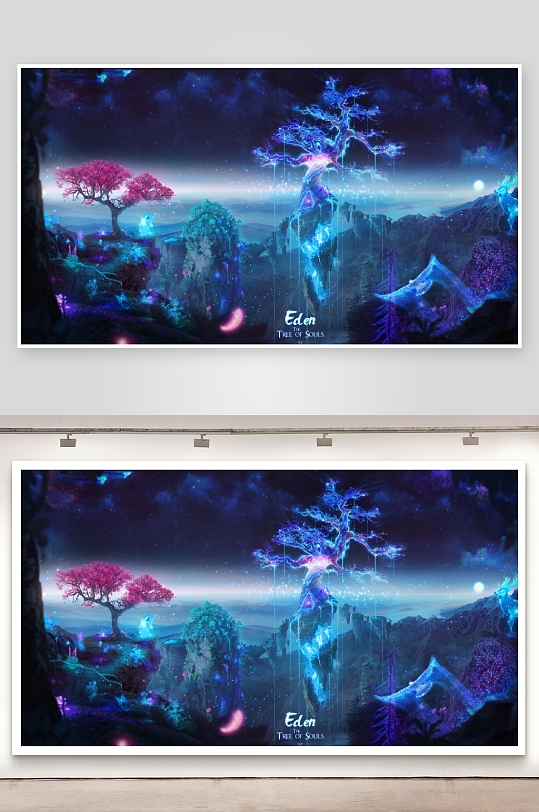 奇幻星空下的灵魂之树-众图网