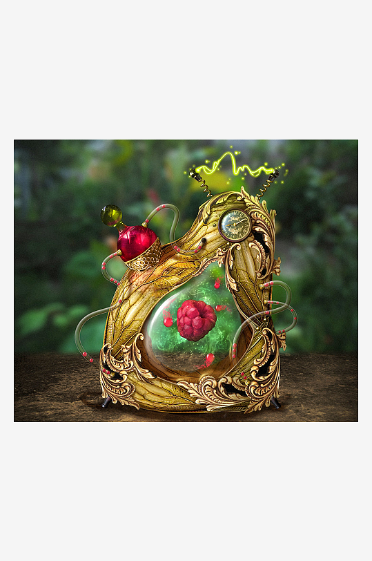 奇幻机械装置内含浆果-众图网