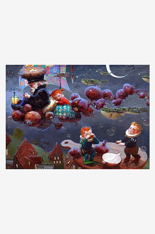 奇幻梦境中的洋葱与孩童-众图网