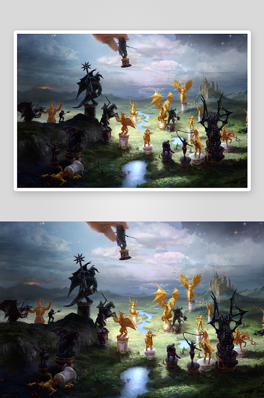 奇幻棋盘战场模型展示-众图网