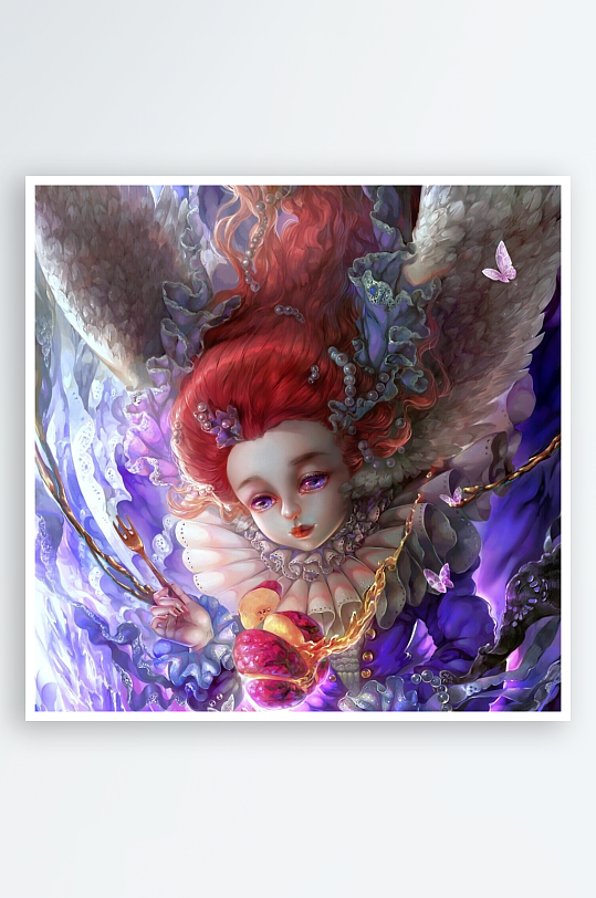 奇幻天使少女艺术插画-众图网
