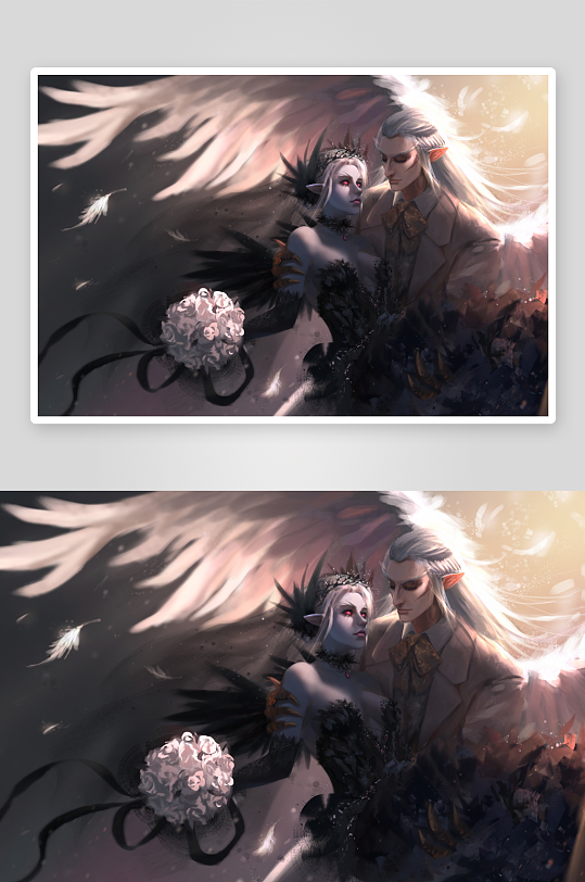 奇幻天使情侣婚礼场景-众图网