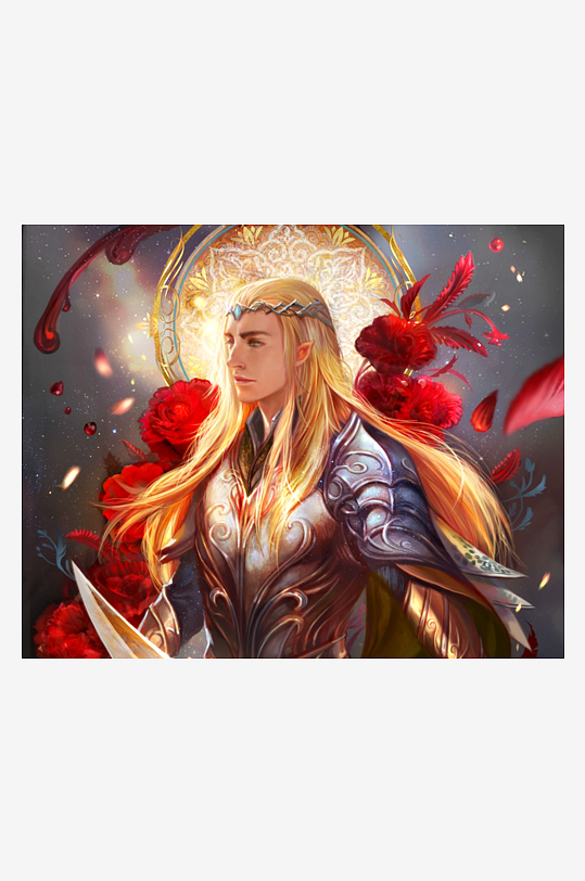 奇幻战士身披铠甲手持利刃-众图网