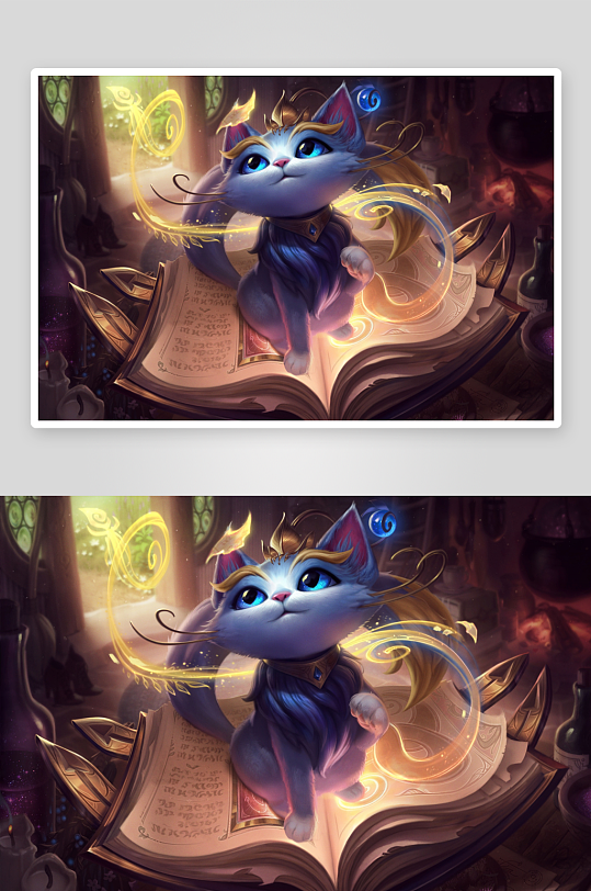 奇幻猫咪魔法书照片摄影-众图网