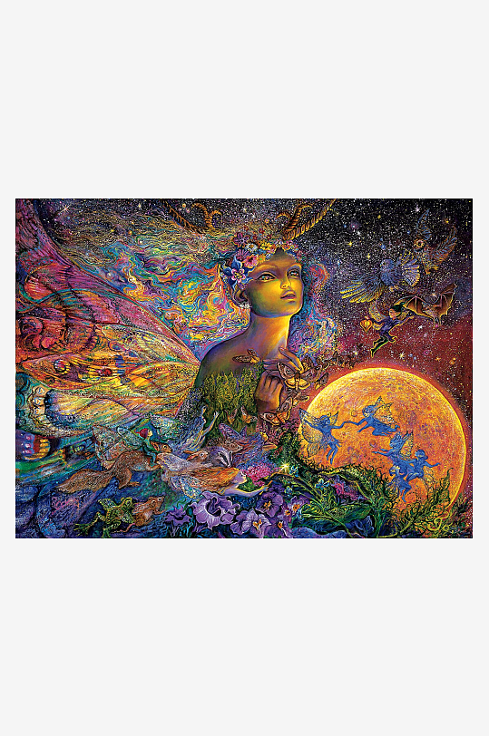 梦幻仙女与奇幻星空夜景-众图网