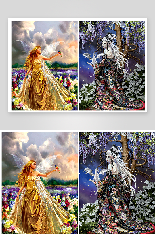 梦幻仙女艺术画对比-众图网