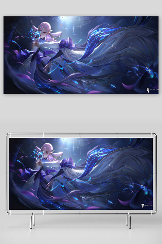 梦幻仙子光影飘带艺术插画-众图网