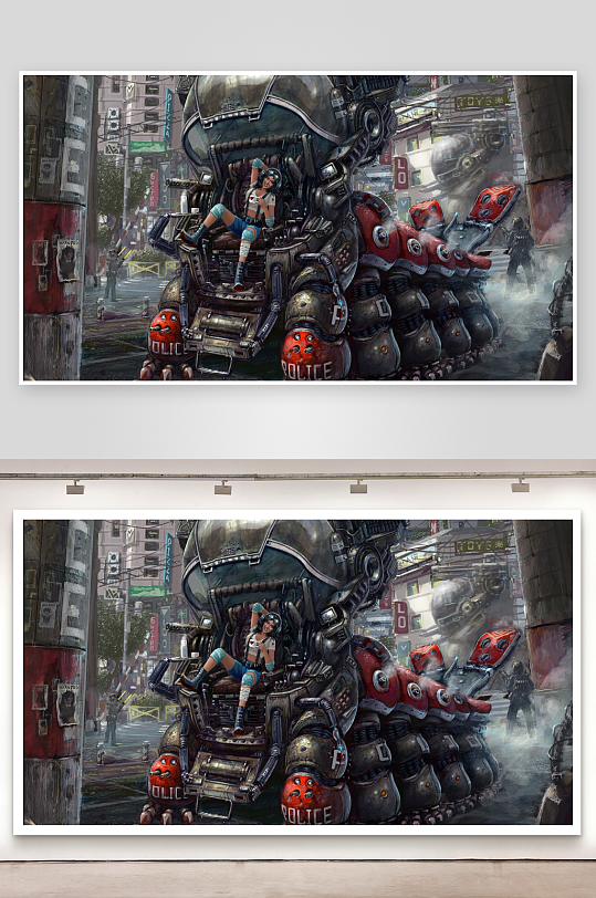 未来都市巨型机甲与驾驶者-众图网