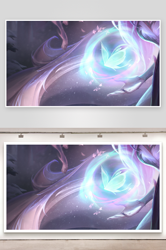 梦幻光影中的蝴蝶与花瓣-众图网