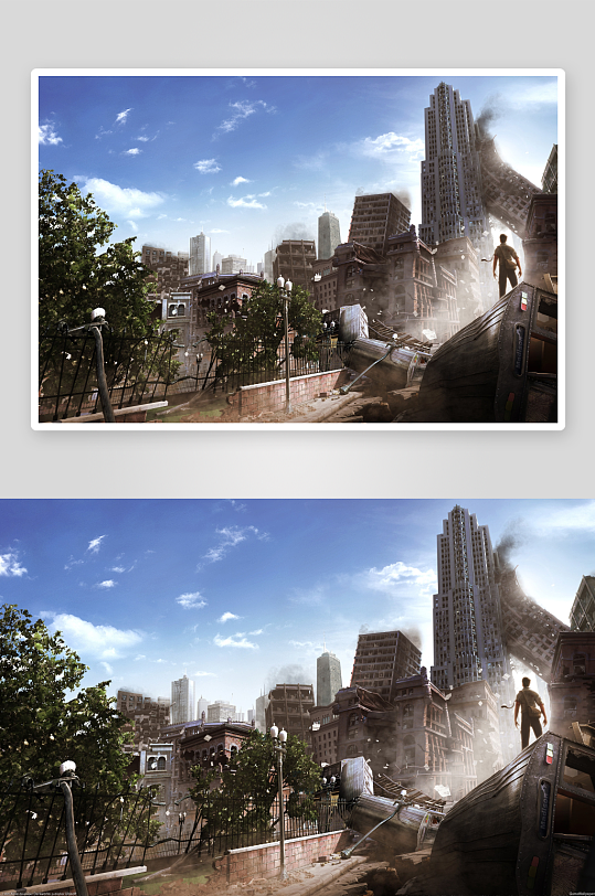 末日城市废墟景观-众图网