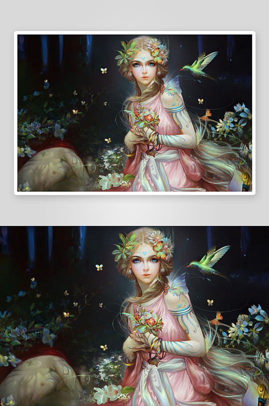 梦幻森林中的花仙子-众图网