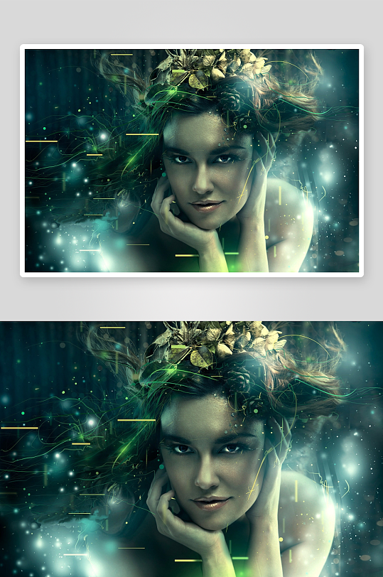 梦幻女性头戴花环艺术照-众图网