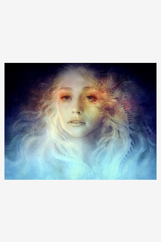 梦幻女性肖像艺术画-众图网
