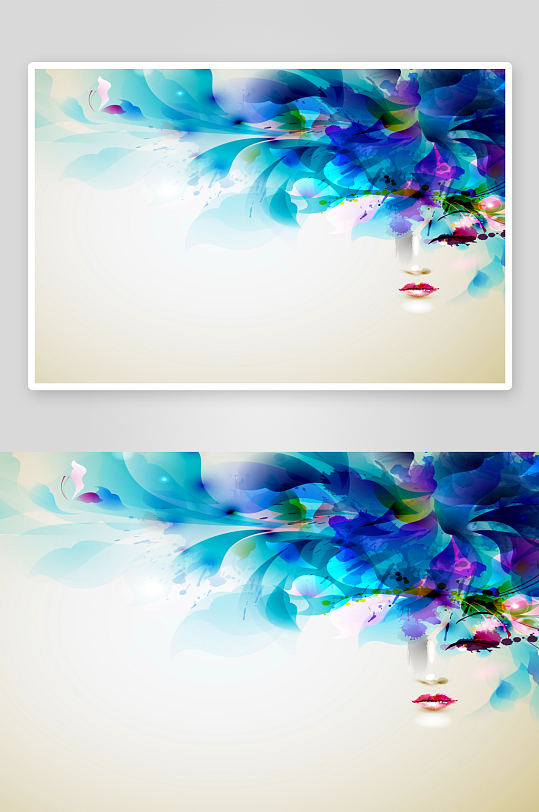 梦幻色彩人脸艺术画-众图网