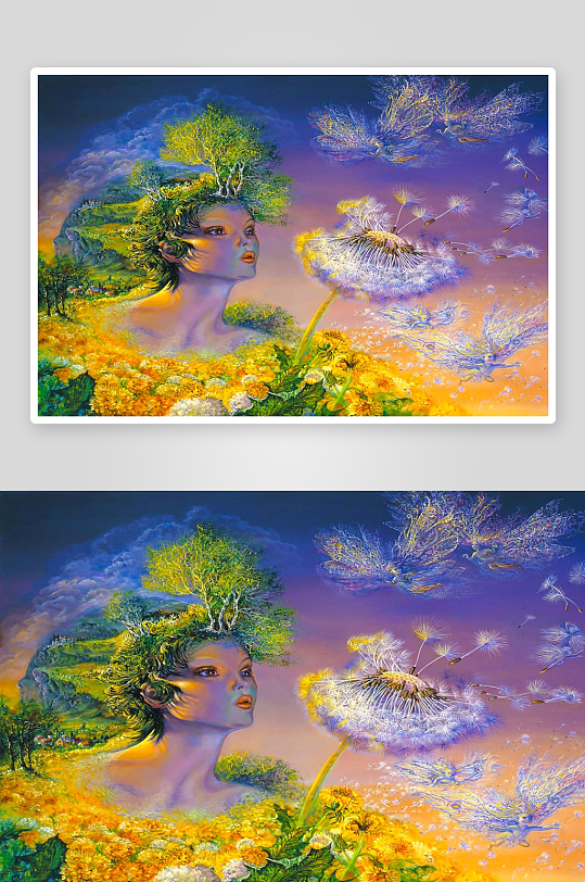 梦幻花人共生艺术画-众图网