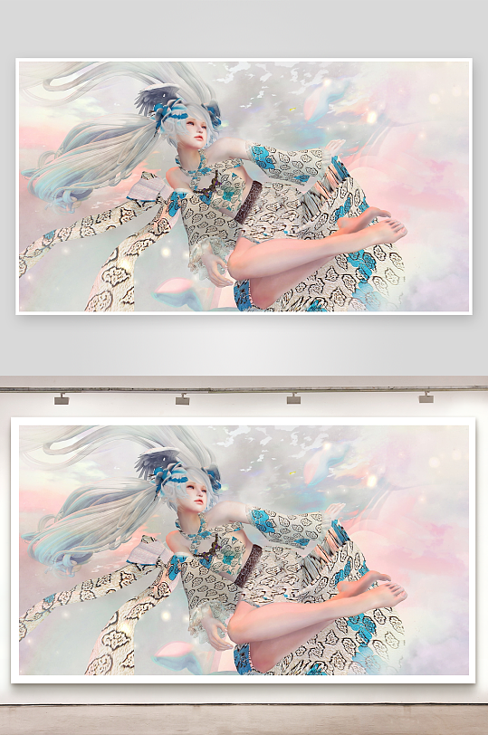 梦幻飘逸少女服饰艺术画-众图网