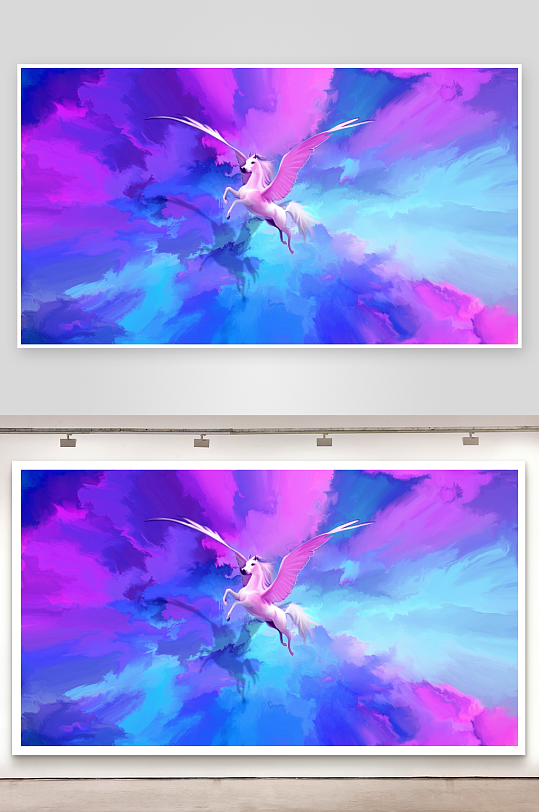 梦幻飞马翱翔奇幻天空-众图网