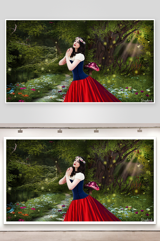 森林仙女祈祷场景-众图网