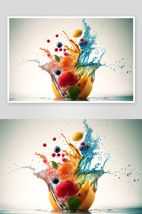 水果飞溅水花四射-众图网