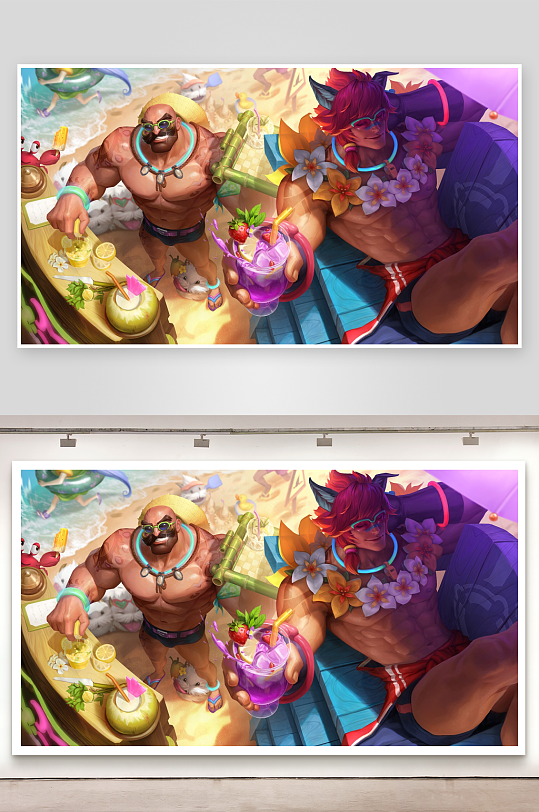 海滩派对角色手持饮品-众图网