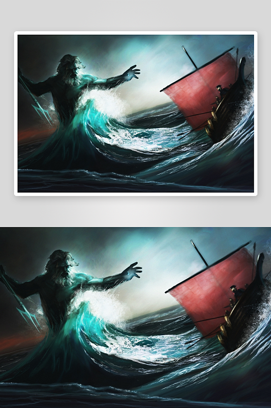 海神怒掀巨浪船倾-众图网