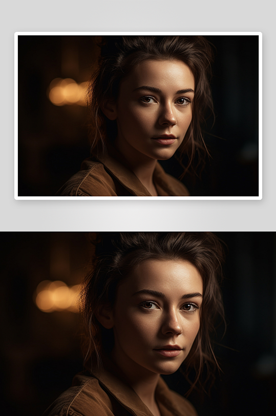 深色背景下的女性肖像特写-众图网