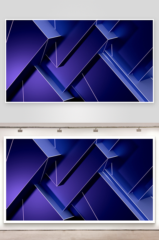 深蓝几何抽象图案-众图网